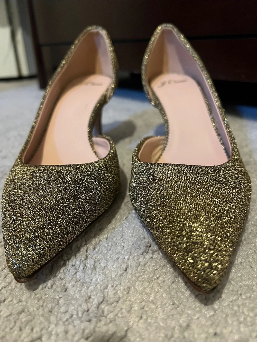 J Crew Collette Metallic Gold  Pumps Heels Size 8 1/2 NWOB